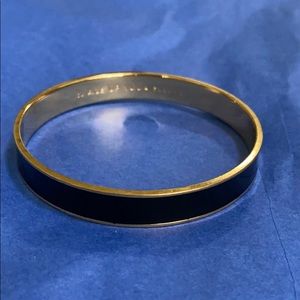 Kate Spade black enamel idiom bangle bracelet